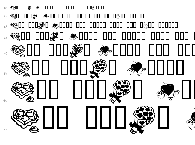 KR Valentine 2003 font waterfall